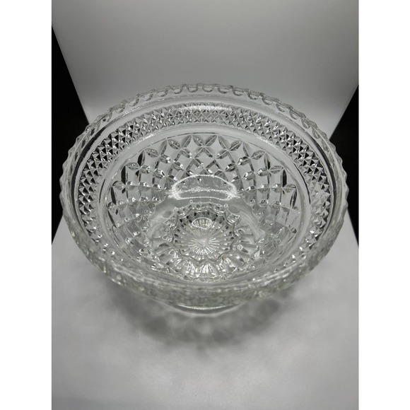 Vintage Anchor Hocking Wexford Pattern Footed Compote Candy Dish - Picture 5 of 8